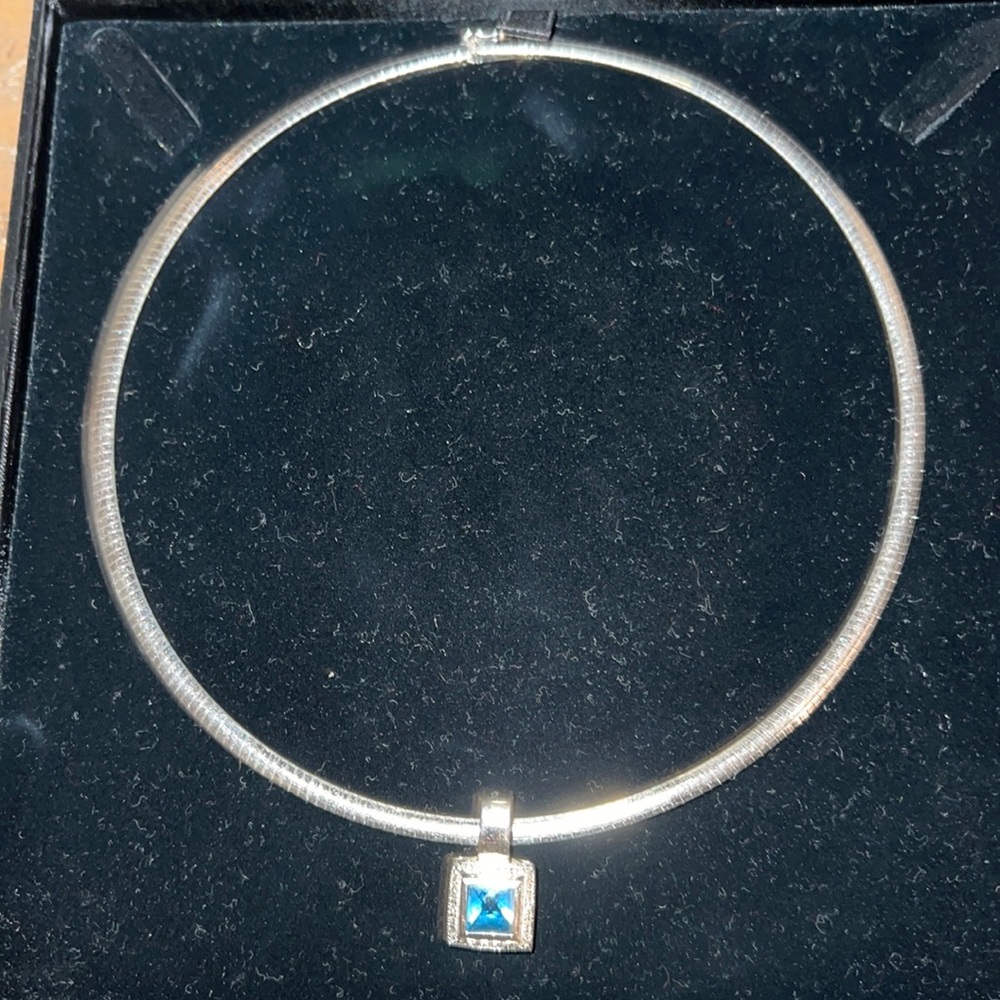 Blue Topaz Omega Chain